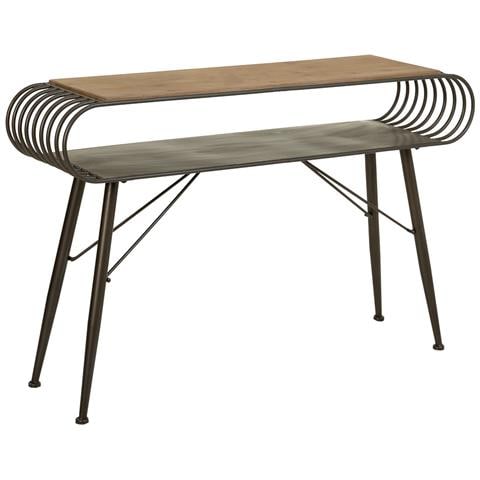 Console In Legno E Metallo Marrone 119x33x76 - Foto 1