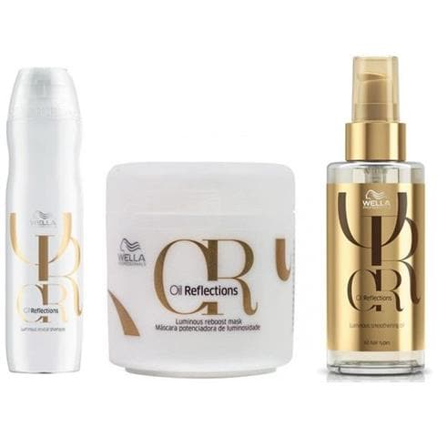 Set Wella Oil Reflections Mini: Shampoo 250 Ml + Maschera 150 Ml + Olio 100 Ml - Foto 1