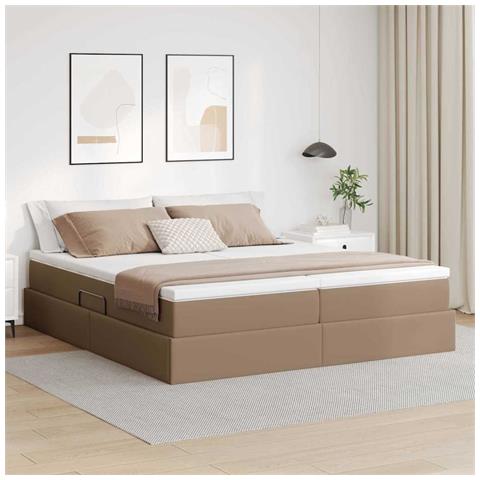 Letto con contenitore e materasso Cappuccino 200 x 200 cm - Foto 2