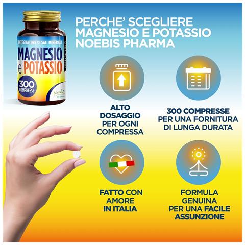 Magnesio e Potassio 300 Compresse - Citrato di Magnesio e Citrato di Potassio - Stanchezza, Affaticamento, Muscoli ed Equilibrio Elettrolitico (Confezione doppia) - Foto 2