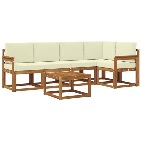 Set di divani con cuscino 6 pcs Naturale e Crema - Foto 1