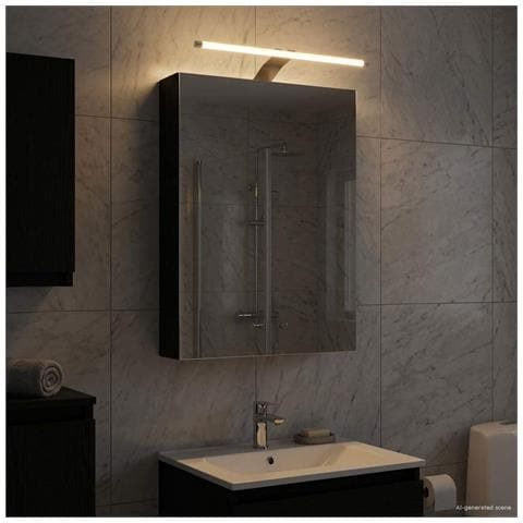 Mobiletto per specchio da bagno Rovere Nero 40 x 10,5 x 60,5 cm - Foto 2