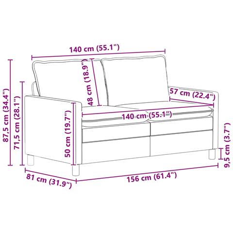 Set di divani 2 pcs Grigio Chiaro Tessuto - Foto 9