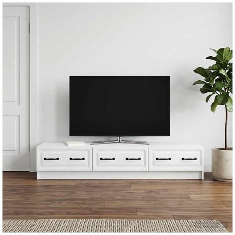 Mobile TV Bianco 147 x 34,5 x 27 cm Legno ingegnerizzato - Foto 2