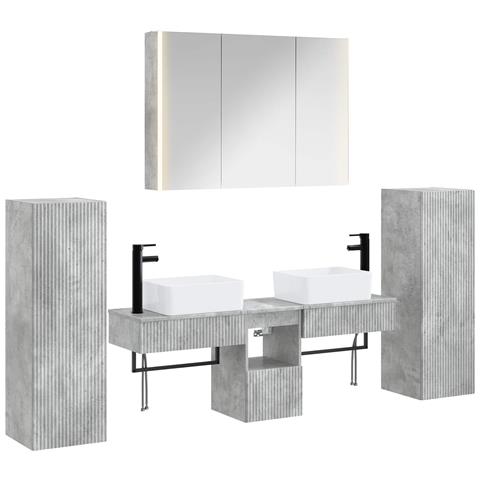 Set di mobili per il bagno 6 pcs Grigio Cemento - Foto 1