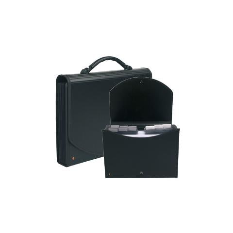classificatore a 13 tasche 33x26cm in ppl nero exacase - Foto 1