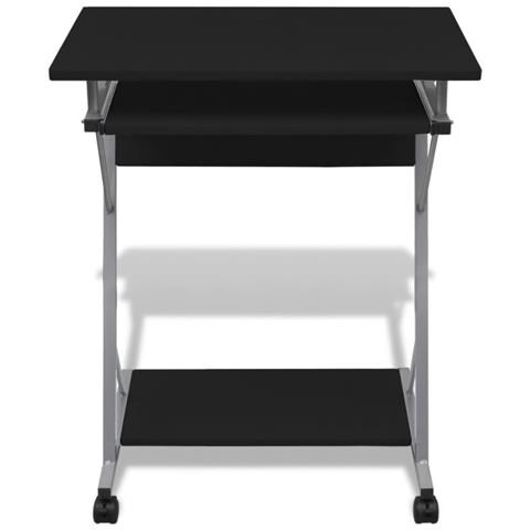 Scrivania Per Computer Con Ripiano Estraibile Finitura Nera - Foto 4