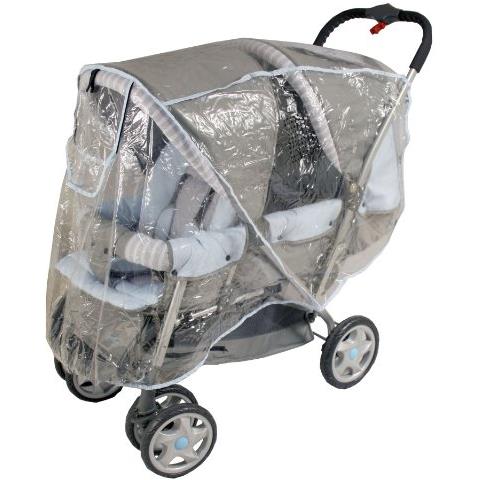 Hpd - Protezione Parapioggia Passeggino Doppio Per Canopy, Trarente - Foto 1