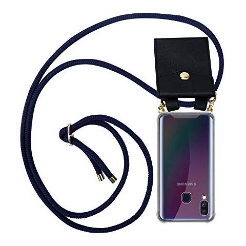 Catena Di Telefoni Cellulari Compatibile Con Samsung Galaxy A40 In Blu Notte - Coperchio Protettivo In Silicone Con Anelli D'oro, Cinturino In Corda E Custodia Staccabile - Foto 1