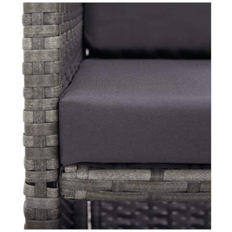 Set Da Pranzo Da Giardino 17 Pz E Cuscini Polyrattan Antracite - Foto 9