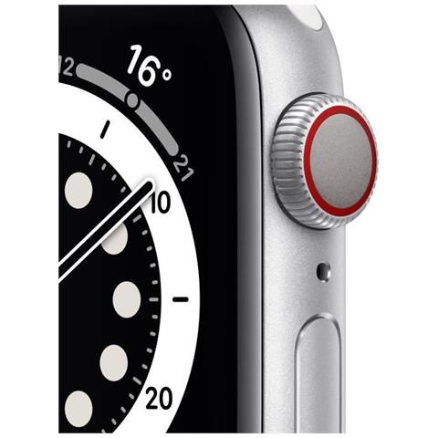 Watch Series 6 Gps + Cellular, Cassa In Alluminio Color Argento Da 40 Mm Con Cinturino Sportivo Bianco - Foto 2
