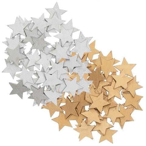 Coriandoli Stella In Legno - Oro-argento - Foto 1