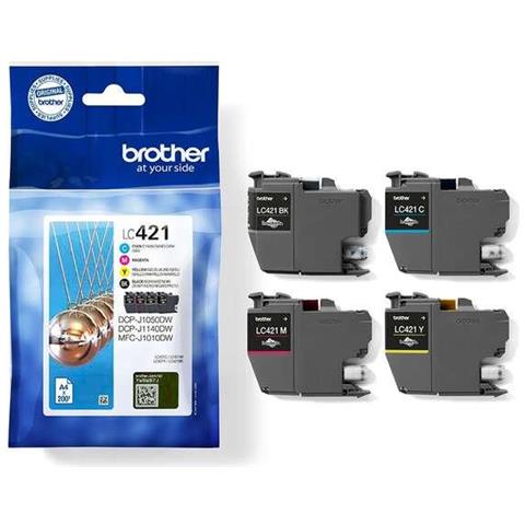 Lc-421val Pagepack 4 Pz Originale Resa Standard Nero, Ciano, Magenta, Giallo (lc-421val B /c /m /y Blister - Dcp-j1 - Foto 3