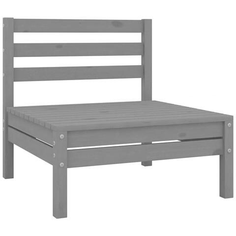 Set Salotto da Giardino 5 pz in Legno Massello di Pino Grigio - Foto 4