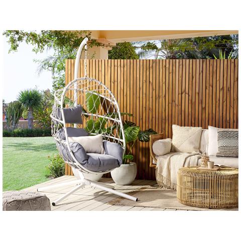 Sedia Sospesa Rattan Bianco Adria - Foto 1