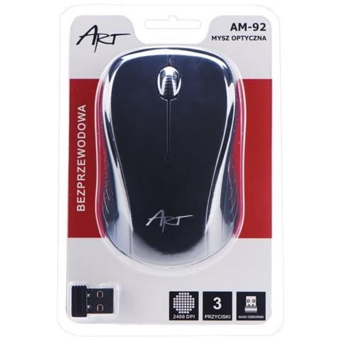 Mouse Wireless Optical Am-92 Office 1200 Dpi Black - Foto 1