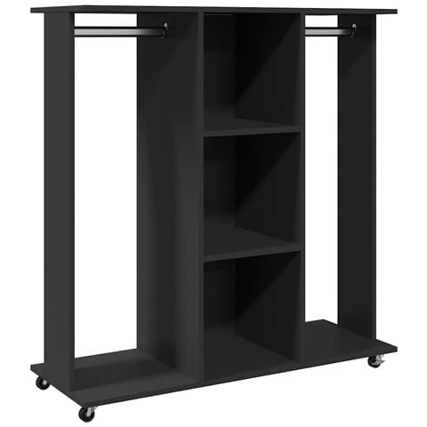 Armadio Con Ruote Nero 102x38x110 Cm In Legno Multistrato - Foto 1
