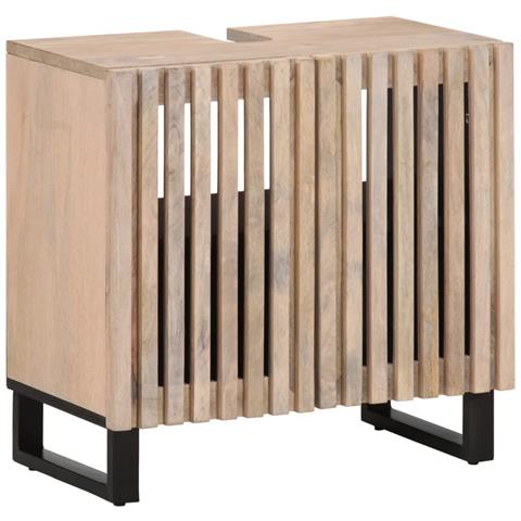 Mobile Lavabo Da Bagno 62x34x58cm In Legno Massello Di Mango - Foto 1