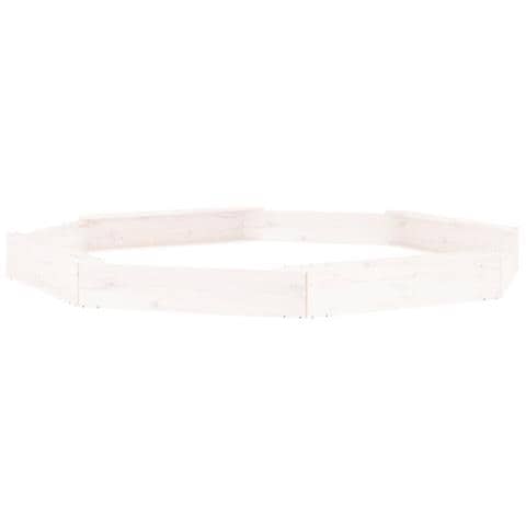 Sabbiera Con Sedute Bianca Ottagonale In Legno Massello Di Pino - Foto 2