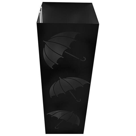 Portaombrelli In Ferro Design Quadrato Stand Nero Vaschetta Salvagoccia - Foto 4