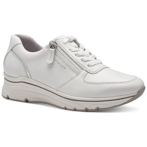 Leisure Trainers White Silver Sneakers Pelle Scarpe Donna Bianco Eu 37, 1-23711-42 171 - Foto 1