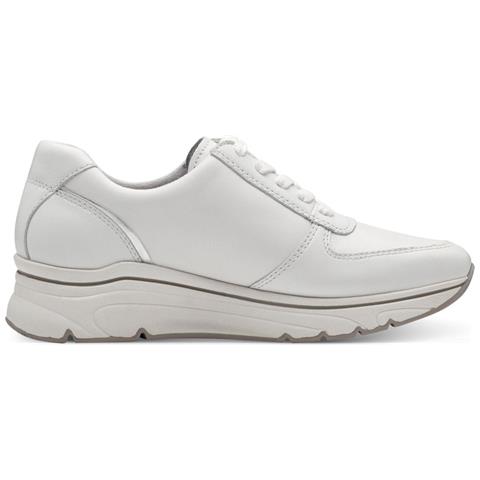 Leisure Trainers White Silver Sneakers Pelle Scarpe Donna Bianco Eu 37, 1-23711-42 171 - Foto 3