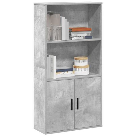 Libreria Grigio Cemento 60x24x120 Cm In Legno Multistrato - Foto 1
