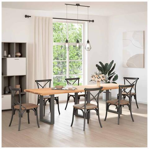 Gambe Tavolino Caffè A U 3 Pz Antracite 70x(72-73)cm In Acciaio - Foto 2