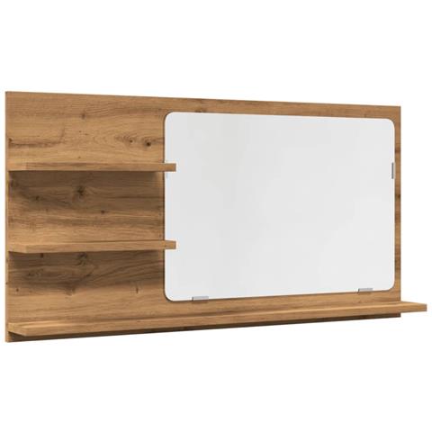 Mobile Bagno Specchio Rovere Artigianale 90x11x45 Cm Truciolato - Foto 2