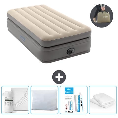 Set Materassino Gonfiabile - 191x99x51 Cm - Grigio - Include Accessori Coordinati - Foto 1