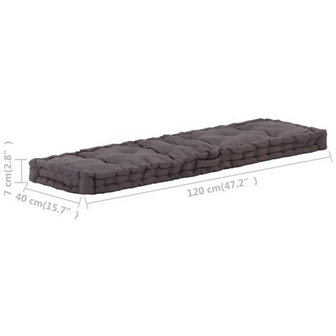 Lusso Casadino - Cuscino Per Pallet E Pavimento In Cotone 120x40x7 Cm Antracite - Foto 7