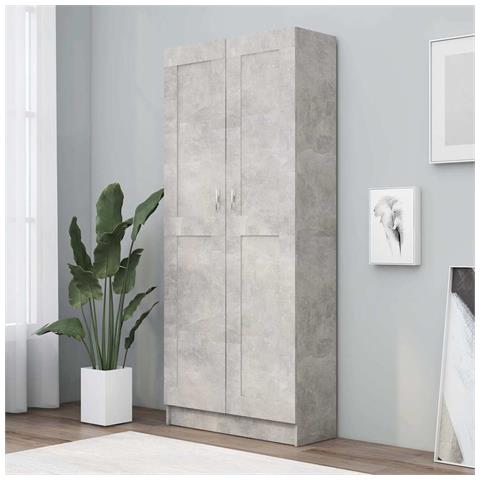 Lusso Casadino - Libreria Grigio Cemento 82,5x30,5x185,5 Cm In Legno Multistrato - Foto 8