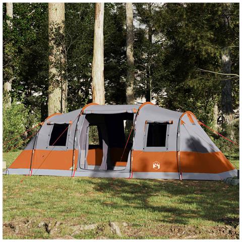 Tenda Familiare a Tunnel per 6 Persone Grigia Impermeabile - Foto 1