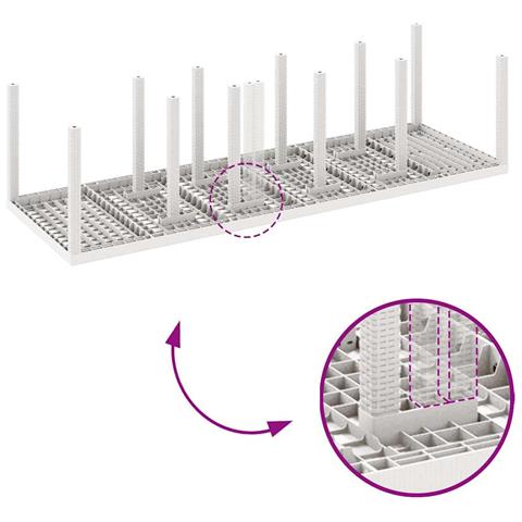 Set da pranzo da giardino  da 11 pezzi con cuscini Bianco Polyrattan, Tavolo da giardino  Bianco 150x100x73 cm Polyrattan, Sedie da giardino  con cuscini 2 pezzi Bianco Polyrattan, Sedie da giardino  con cuscini 4 pezzi Bianco Polyrattan - Foto 9