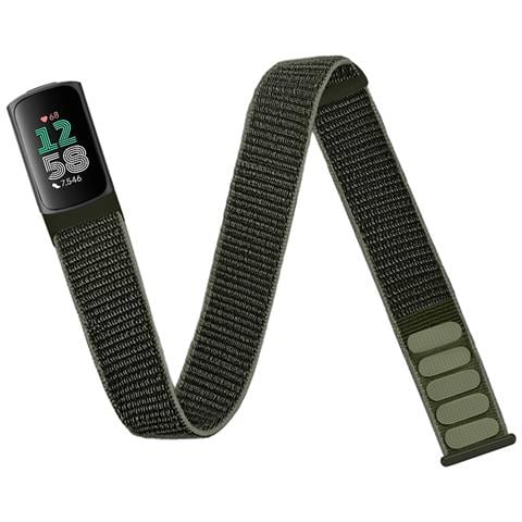 Cinturino In Nylon Compatibile Con Fitbit Charge5/6, Bracciale Da Polso Regolabile, Resistente All'acqua E Traspirante, Colore Verde Militare Green - Foto 1
