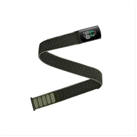 Cinturino In Nylon Compatibile Con Fitbit Charge5/6, Bracciale Da Polso Regolabile, Resistente All'acqua E Traspirante, Colore Verde Militare Green - Foto 2