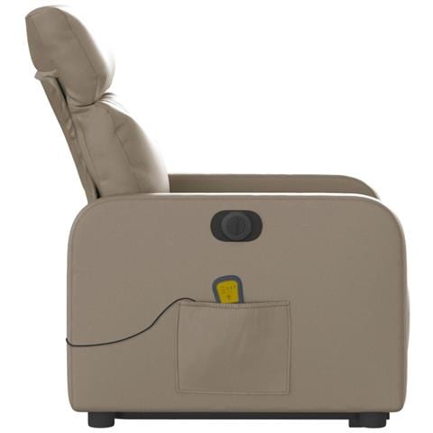 Poltrona Alzapersona Massaggio Elettrica Cappuccino Similpelle - Foto 9