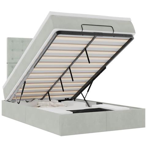 Struttura Letto Pouf con Materassi 120x200 cm Velluto - Foto 1