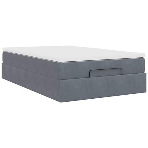 Struttura Letto Pouf con Materasso 120x200 cm Velluto - Foto 8