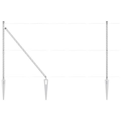 Paletti per recinzione con punta 7 pezzi Ø32 mm 160 cm Acciaio zincato - Foto 1