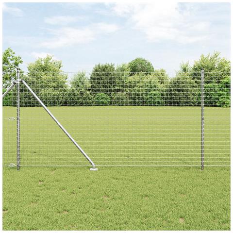 Paletti per recinzione con punta 7 pezzi Ø32 mm 160 cm Acciaio zincato - Foto 2