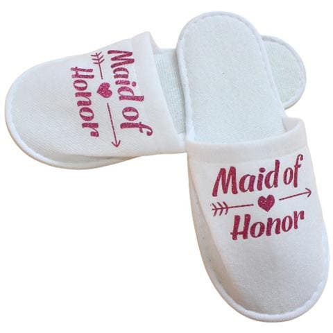 Pantofole Bianche ""maid Of Honor"" Per Feste Di Addio Al Nubilato E Spa Red - Foto 1