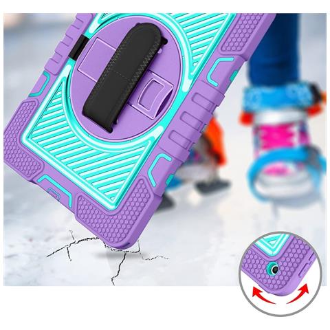 Custodia Per Ipad 9/8/7 10.2"" Con Supporto E Tracolla Viola - Foto 2