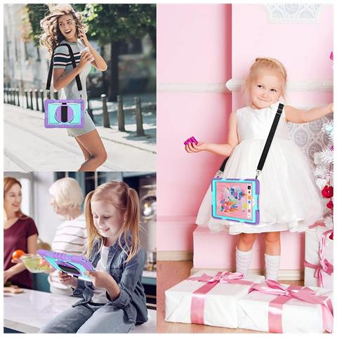 Custodia Per Ipad 9/8/7 10.2"" Con Supporto E Tracolla Viola - Foto 4