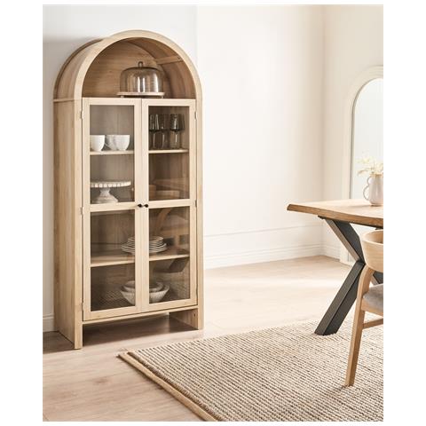 Vetrina In Vetro Glenwood 79 Cm Marrone Chiaro - Foto 1