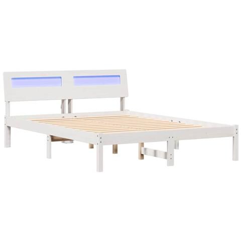 Struttura del letto Bianco 120 x 200 cm Legno di pino massello - Foto 1