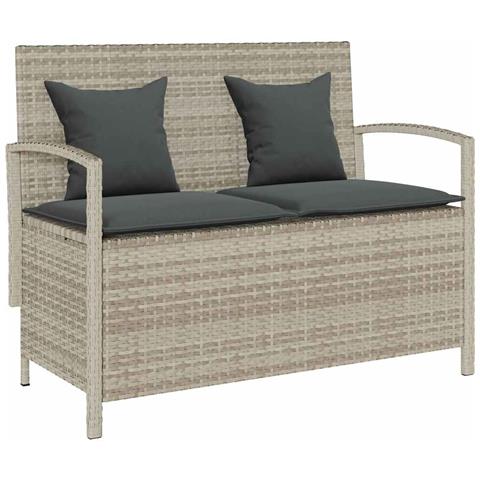 Panca Portaoggetti da Giardino con Cuscino in Polyrattan - Foto 1