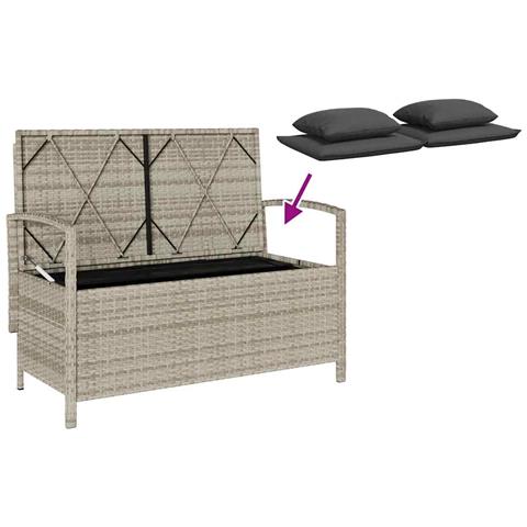 Panca Portaoggetti da Giardino con Cuscino in Polyrattan - Foto 9