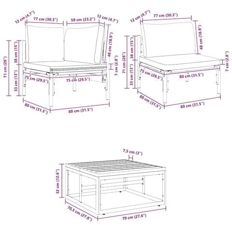 Set Divano da Giardino 11 pcs Antracite Acciaio - Foto 9