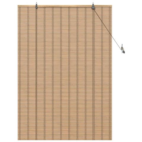 Tenda a rullo con tende Marrone Chiaro 110 x 160 cm Bambù - Foto 1